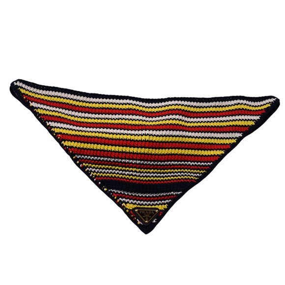 Prada Crochet Bandana in Black Multi